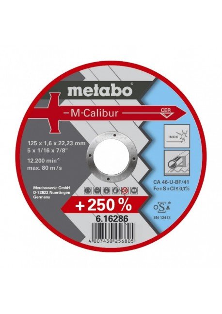 Pjovimo diskas M-Calibur 125x1,6x22,23 mm, Metabo